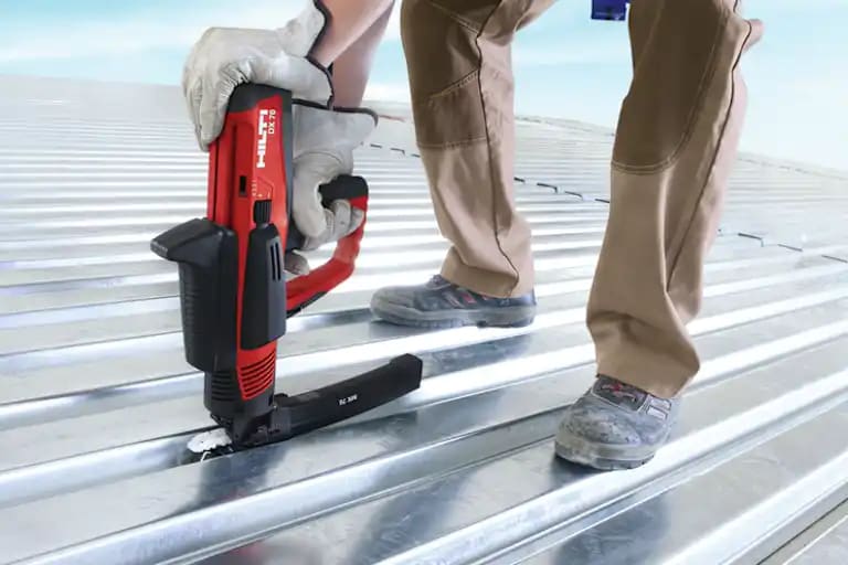 DX 76 used on a metal roof application