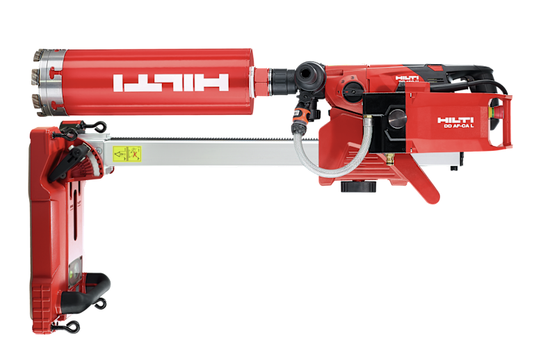 Herramienta de perforación con corona de diamante y soporte Hilti