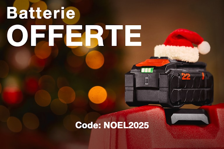 Visuel Noël avec batterie B22-85 Hilti et le code promo