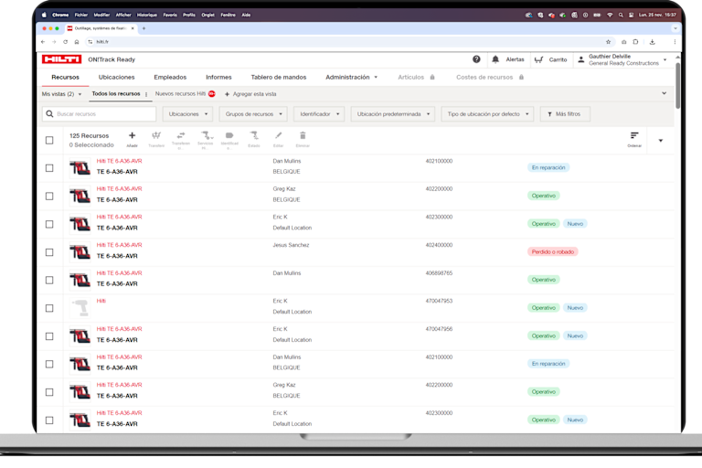 Aplicación ON!Track Ready