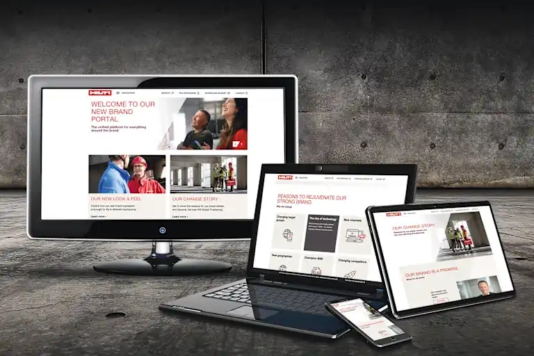Site Web Hilti visible sur différents appareils