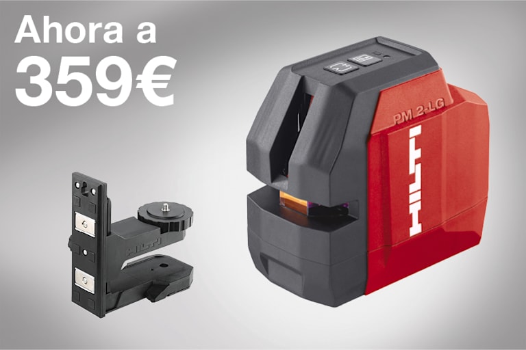 Láser de línea PM 2-LG y soportes de muros para láseres multidireccionales