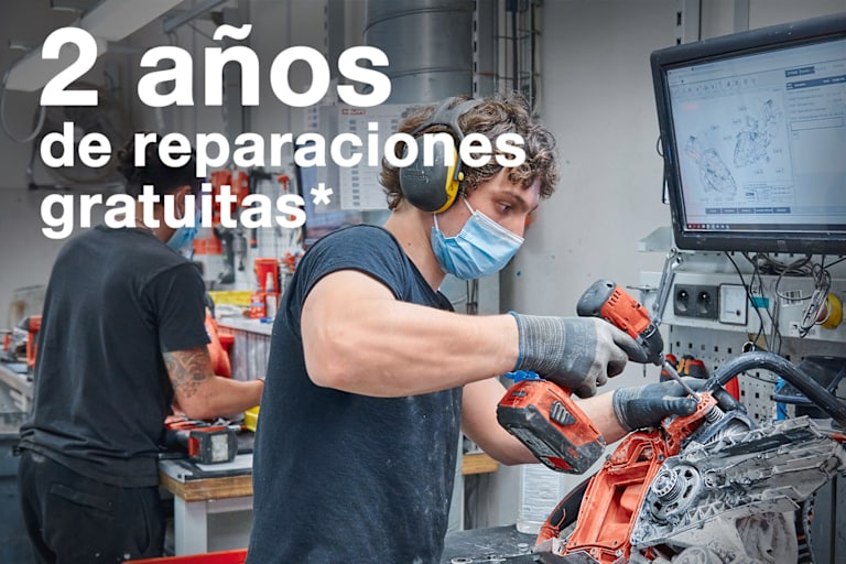 Text: "2 años de reparaciones gratuitas"