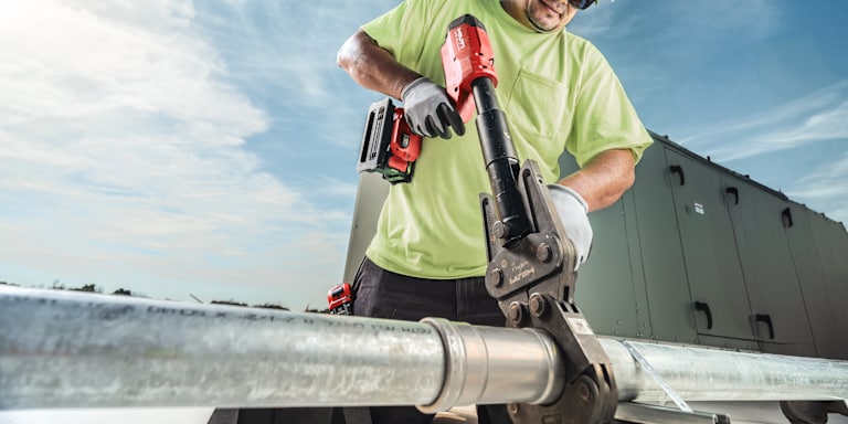 man using hilti tool