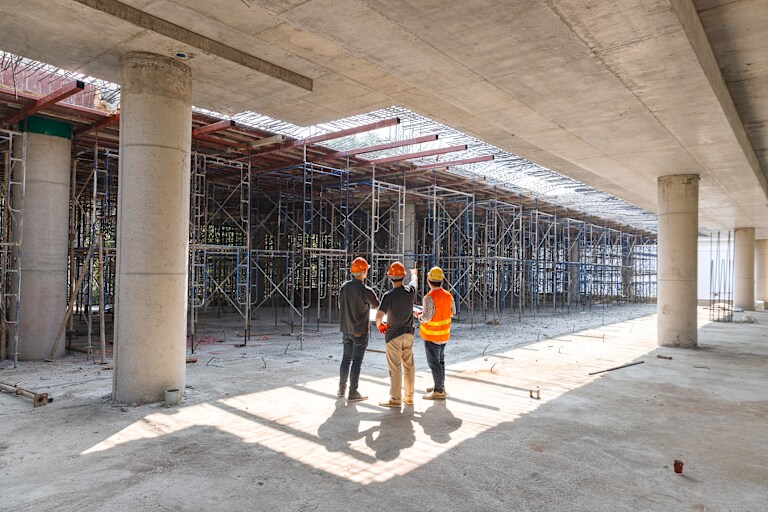 Construction site inspection and progress review