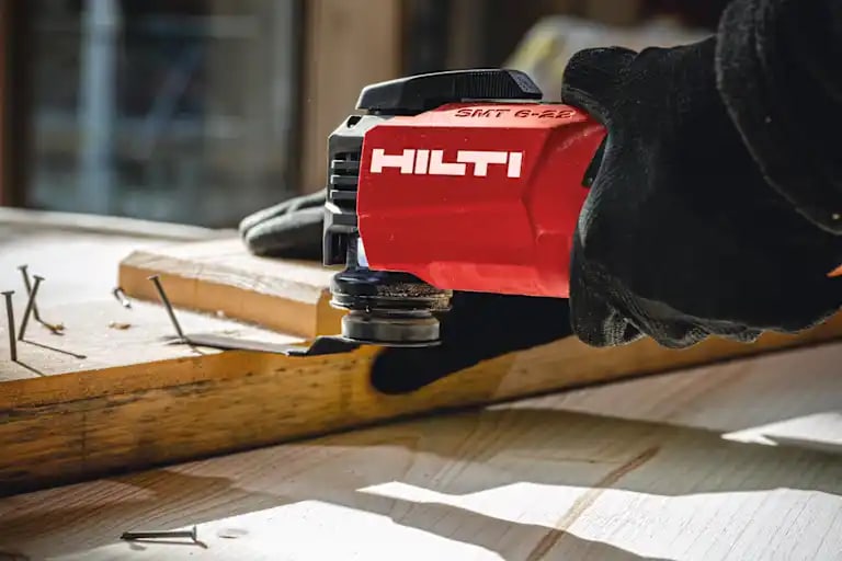 Removing nails with multi tool