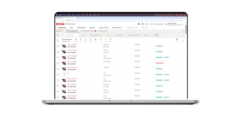 Mock up logiciel hilti