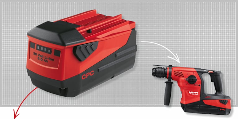 Hilti's highest capacity battery ever, to power the TE 30-A36 cordless combihammer.
