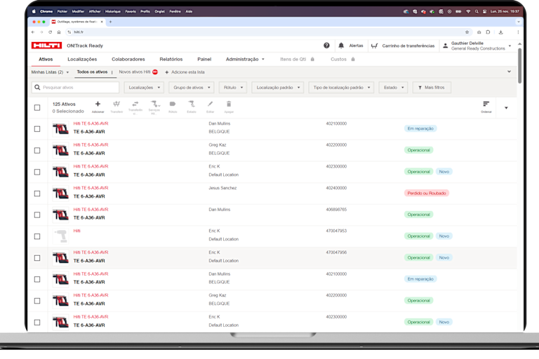 Aplicação ON!Track Ready