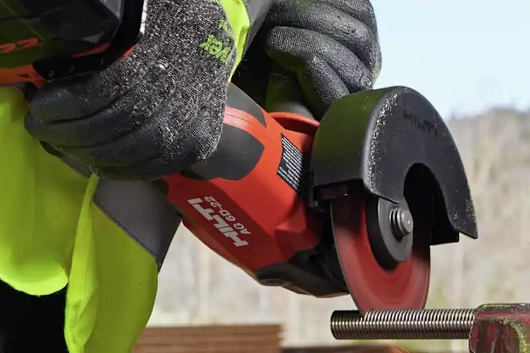 person using grinder