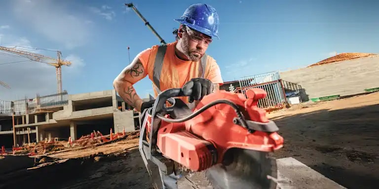 worker using Hilti tool