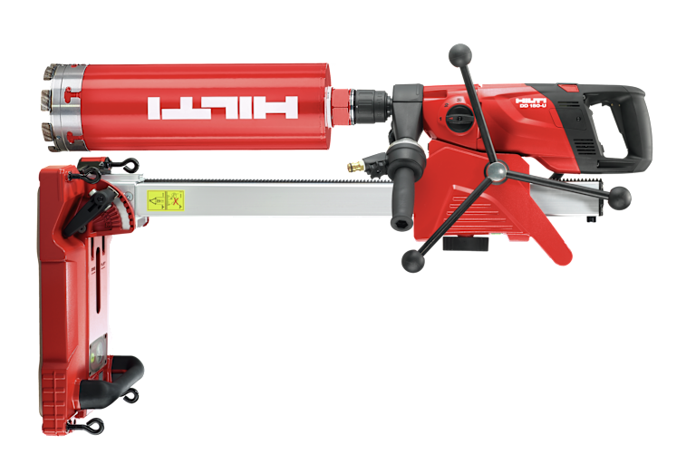 Herramienta de perforación con corona de diamante y soporte Hilti