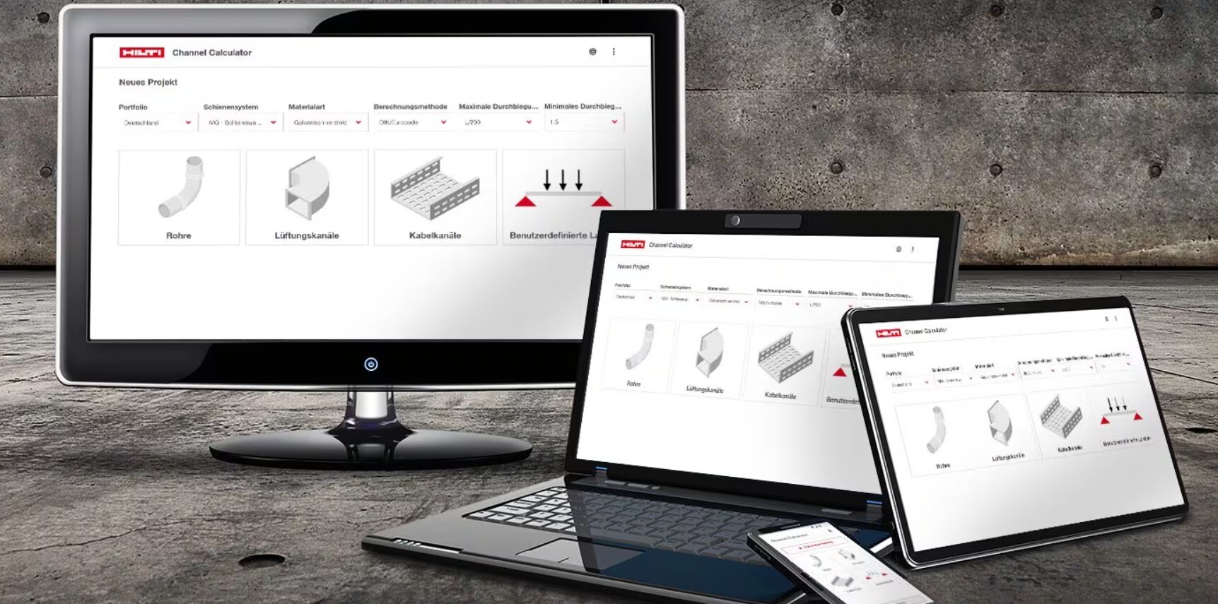 Hilti Channel Calculator