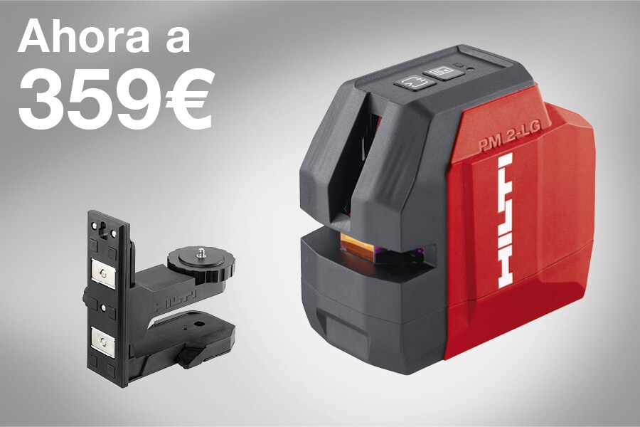  Láser de línea PM 2-LG y soportes de muros para láseres multidireccionales