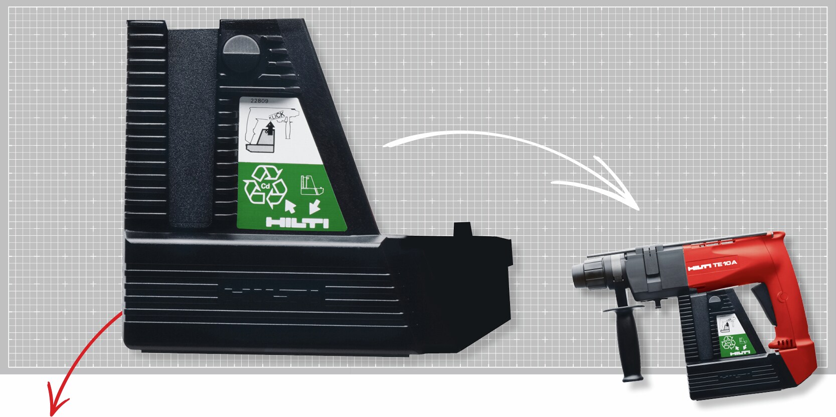 NiCd battery to power our first ever cordless tool, the TE 10 A.