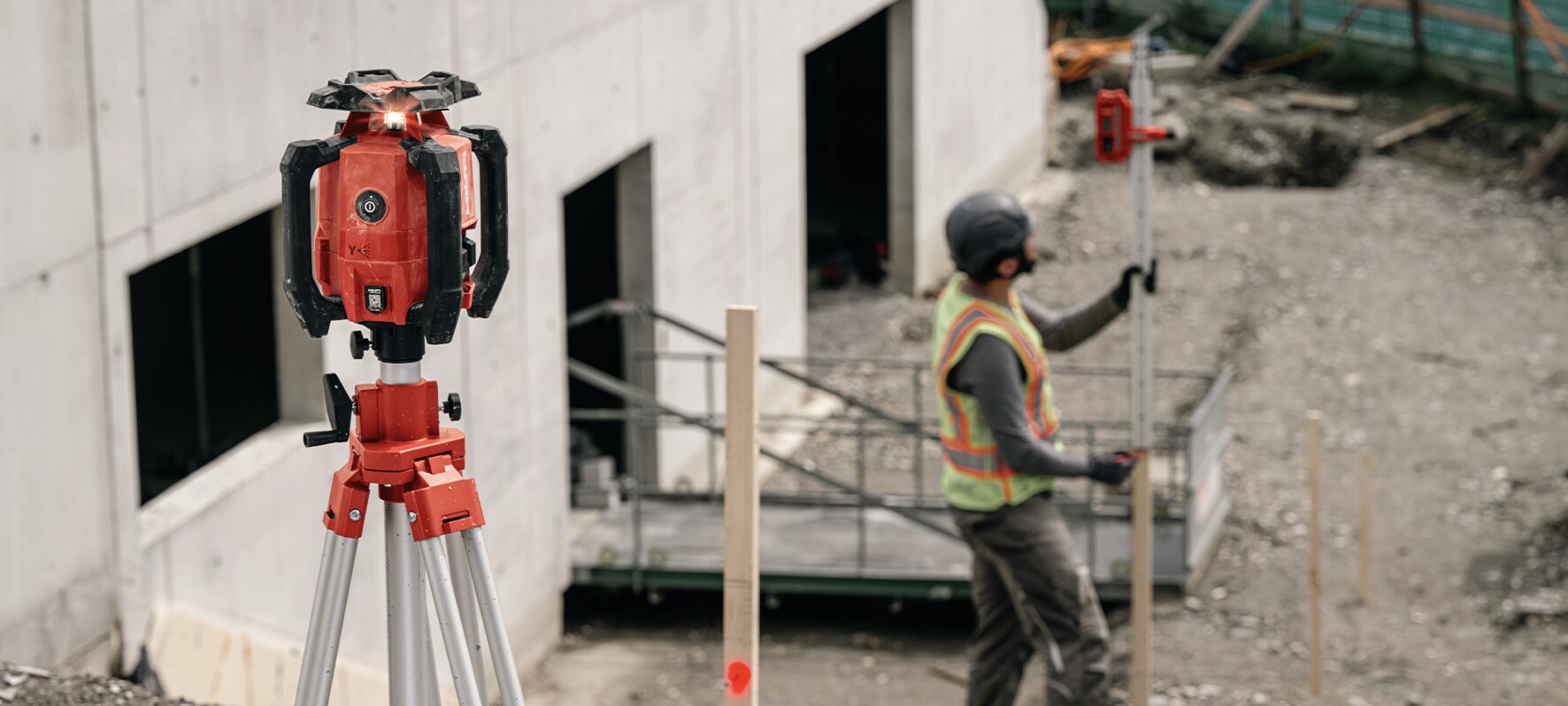 Our rotating lasers rotate to align with different orientations without you having to physically move the tool.