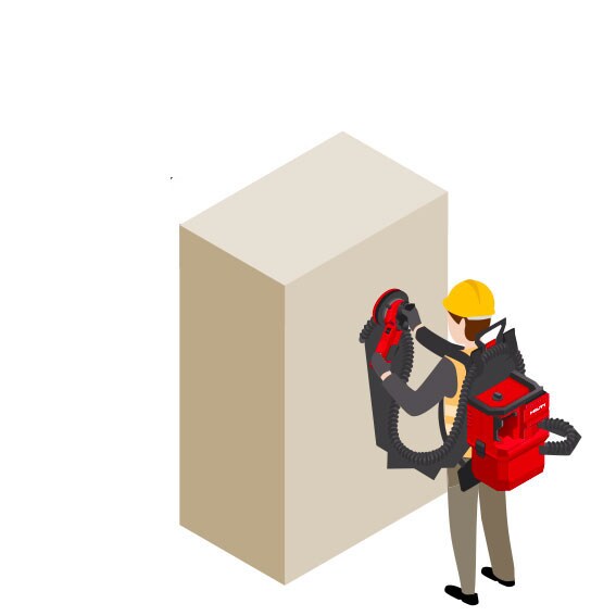 Illustration isométrique du meulage au diamant