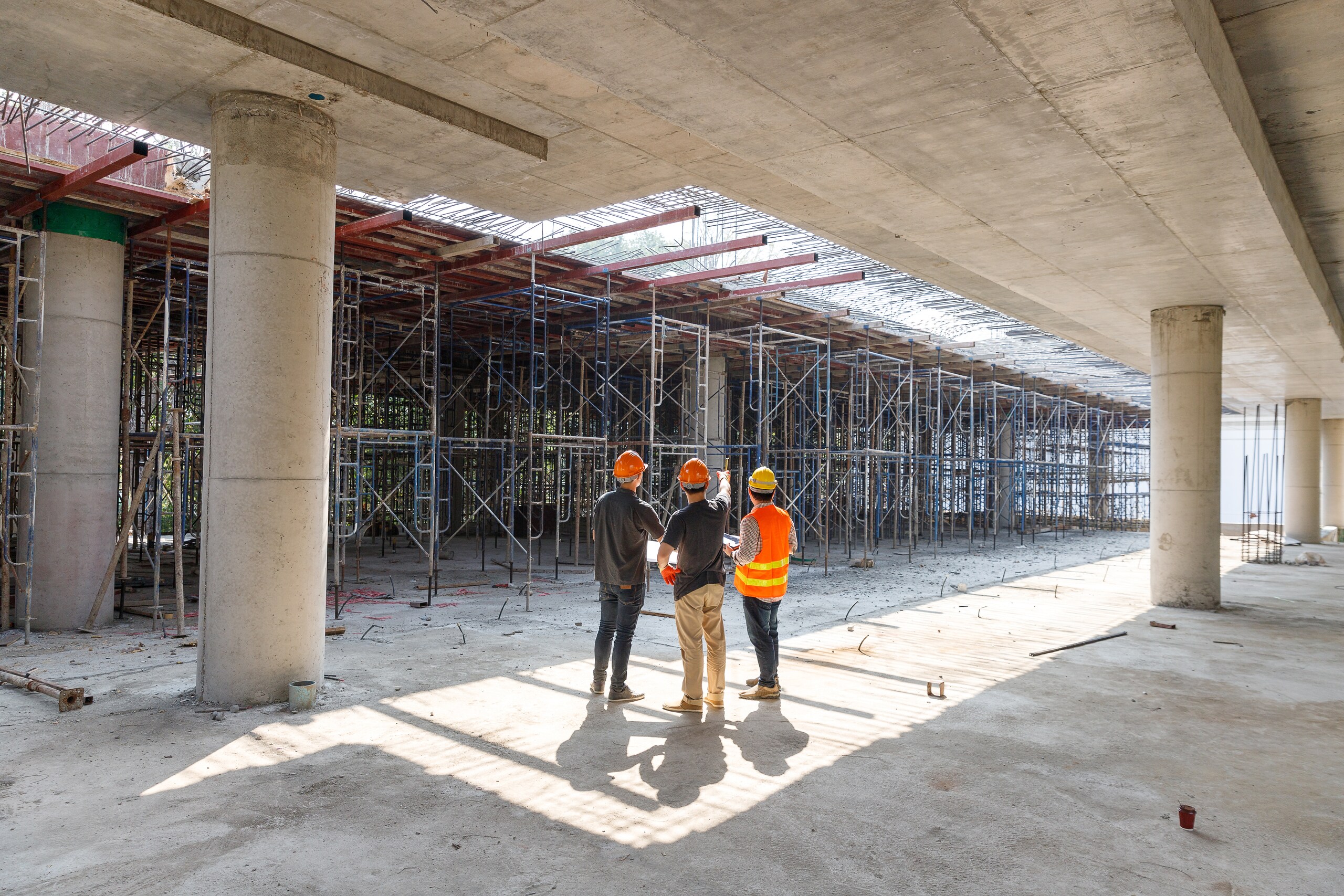Construction site inspection and progress review