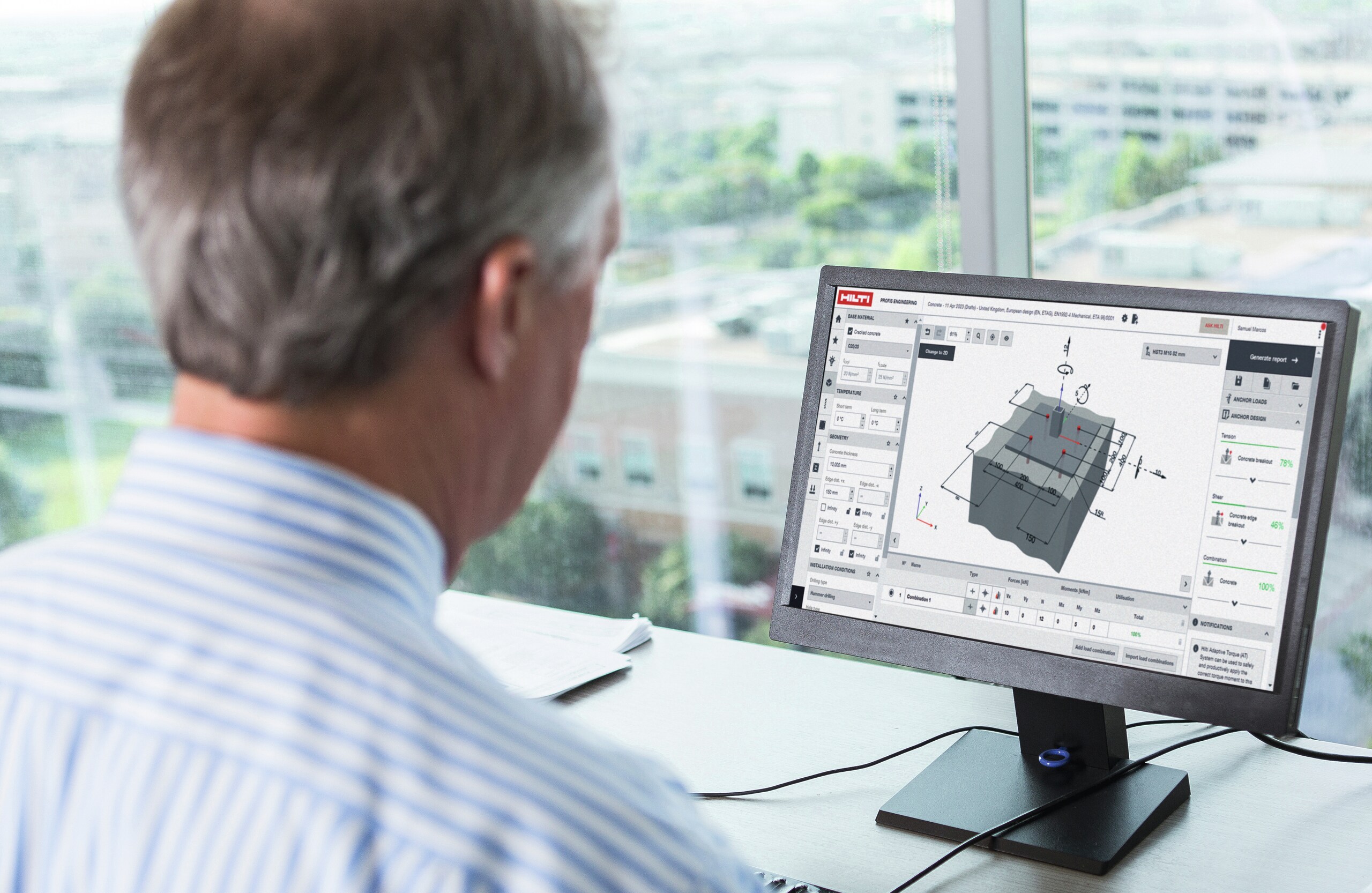 Engineer using PROFIS software