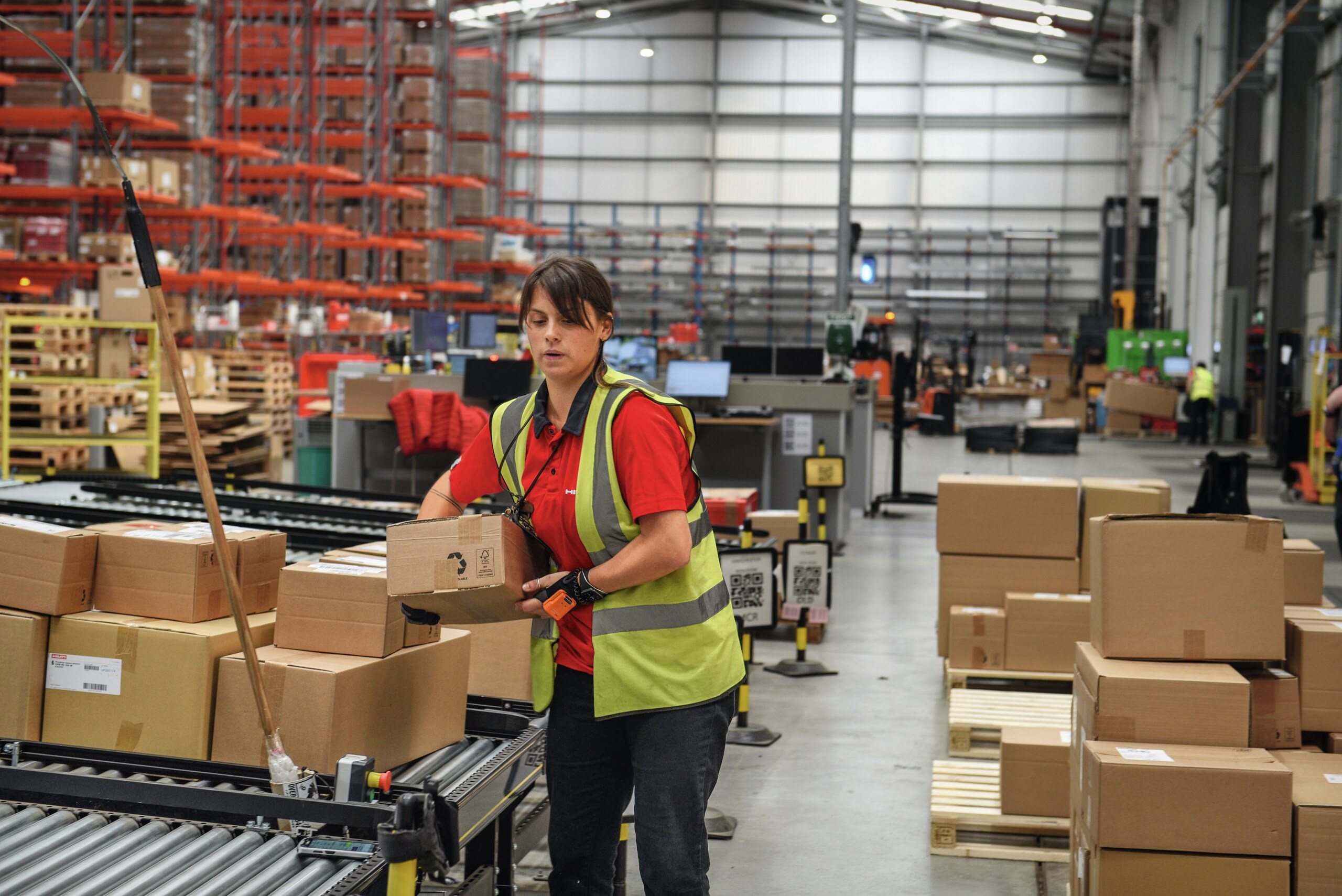 worker handling boxes
