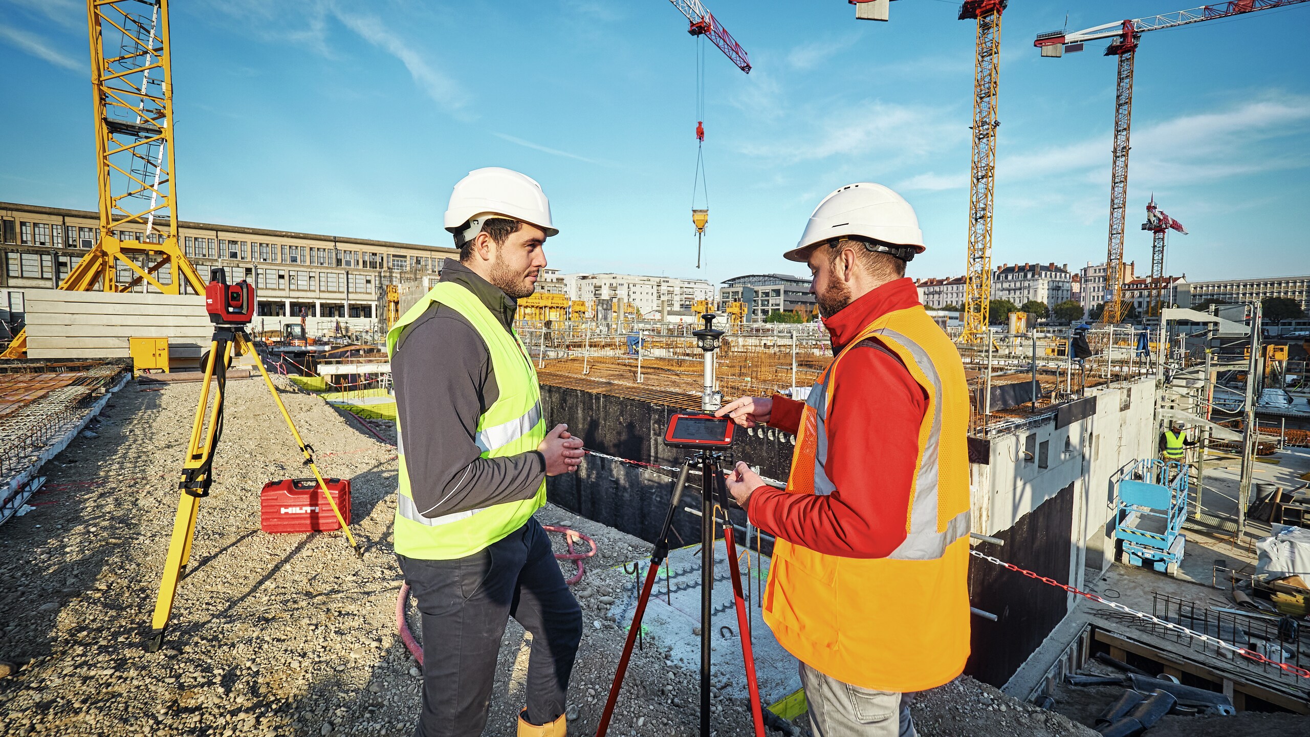 The manual method of measuring and plotting a project would often require a surveyor to operate the base unit and position the reflector rods