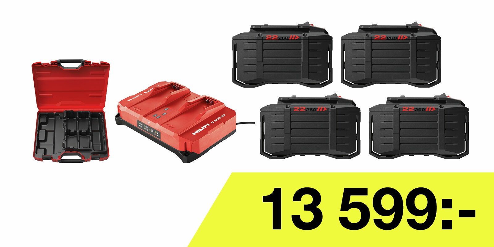 C 8D-22 dubelladdare 4 st B 22-260 batterier