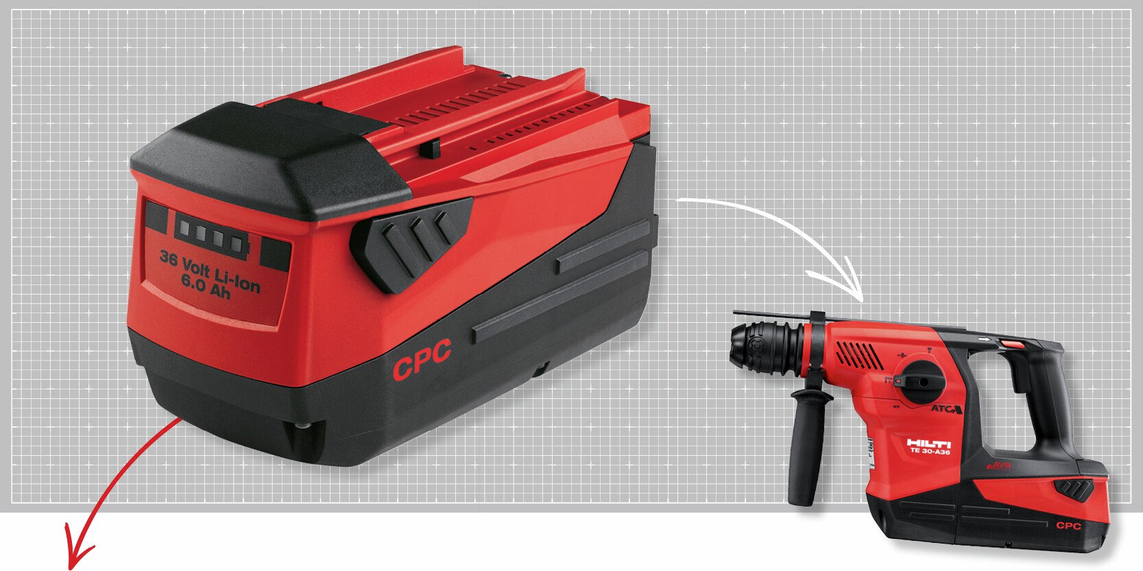 Hilti's highest capacity battery ever, to power the TE 30-A36 cordless combihammer. 