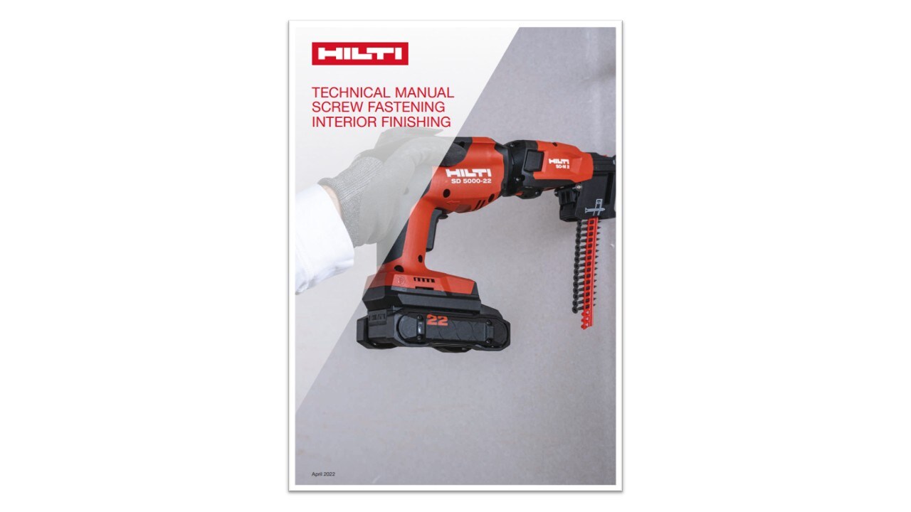 Technical manual screw fastening interior finishing