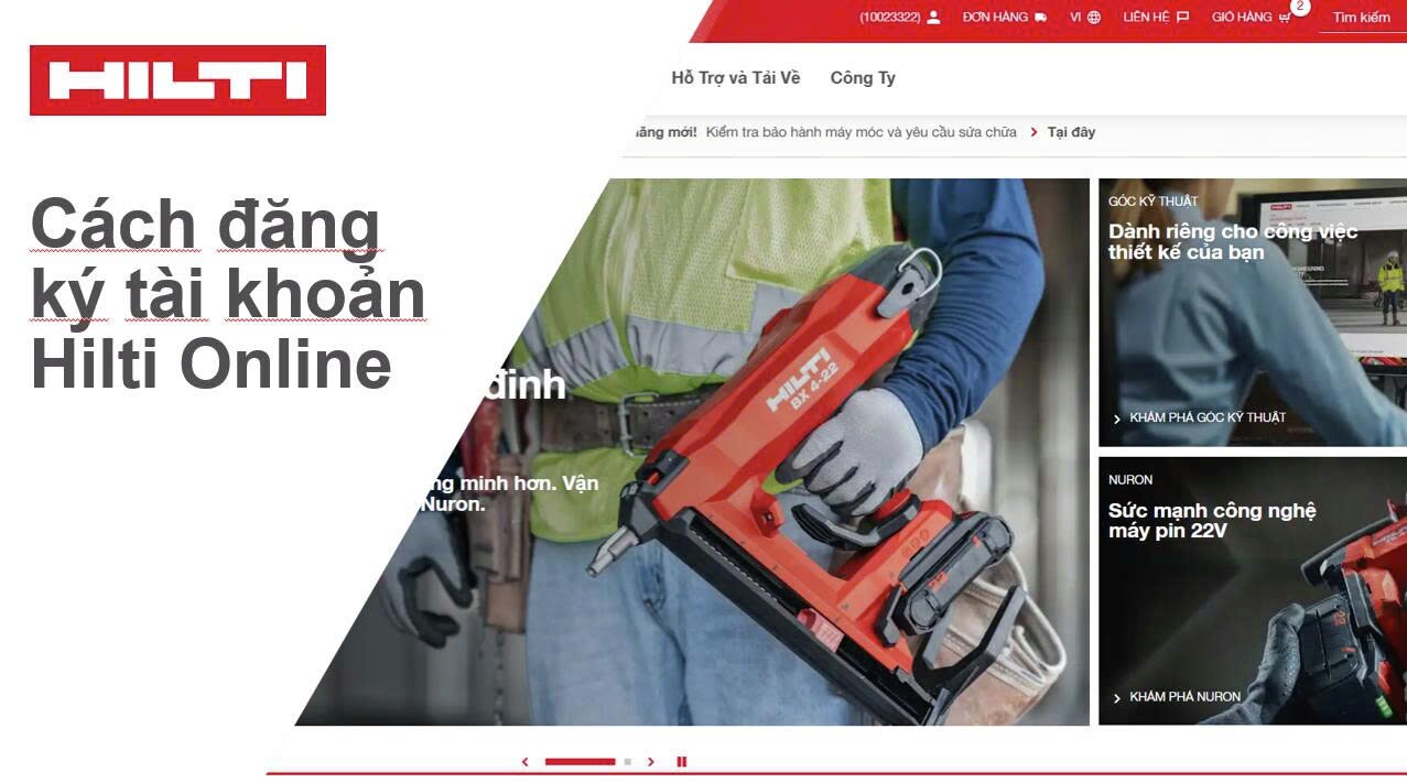 Cách đăng ký tài khoản Hilti Online