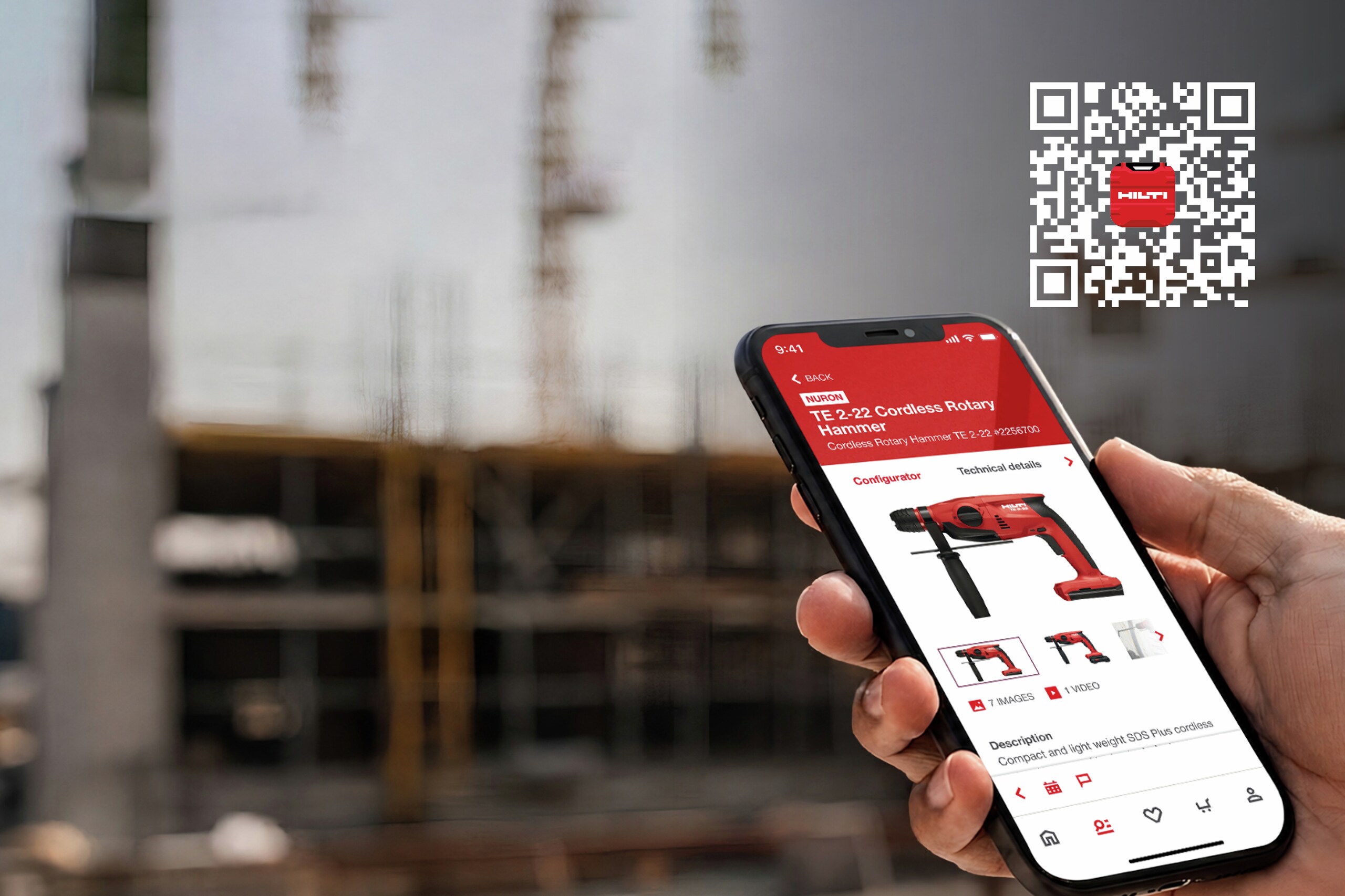 Scarica l’App Hilti, inserisci l'eVoucher APP100 e risparmia 100€ su ordini da almeno 200€.